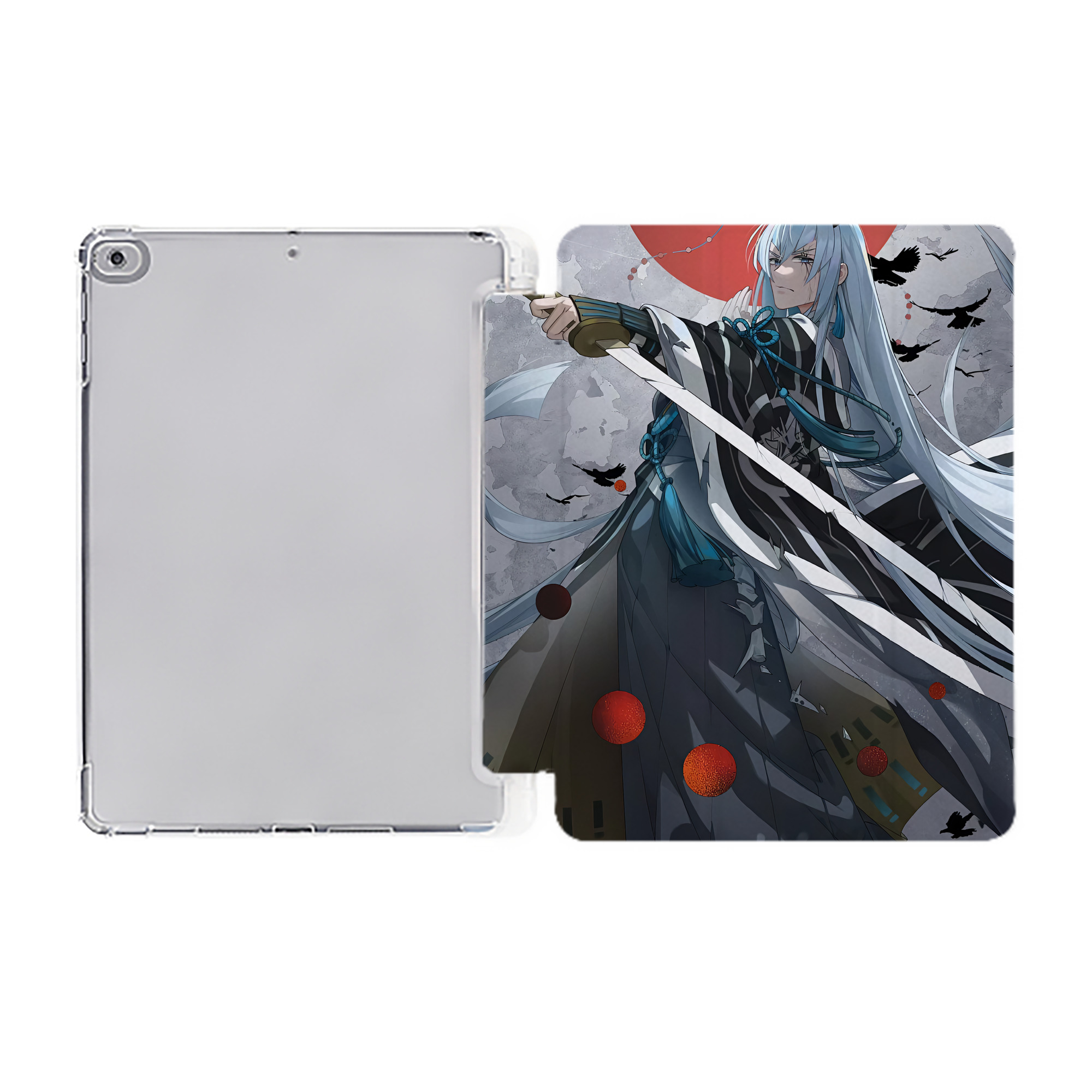 （画像用） 刀剣乱舞 Touken Ranbu IPad ケース ペン収納付き 三つ折りスタンド PUレザー×シリコン 対応機種9.5/10.5/10.9インチ